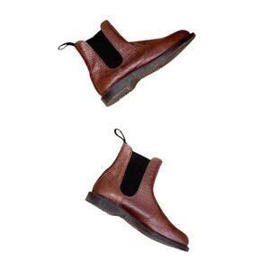 Dr Martens Flora Crocodile Embossed Leather Chelsea Boots Brown Women's Size 8